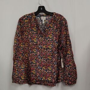 St John's Bay Floral Long Sleeves Blouse